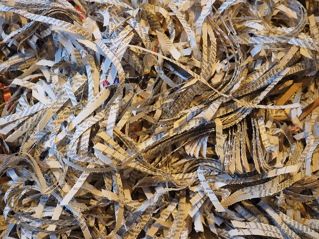 Documentos e papéis de escritório separados para reciclagem